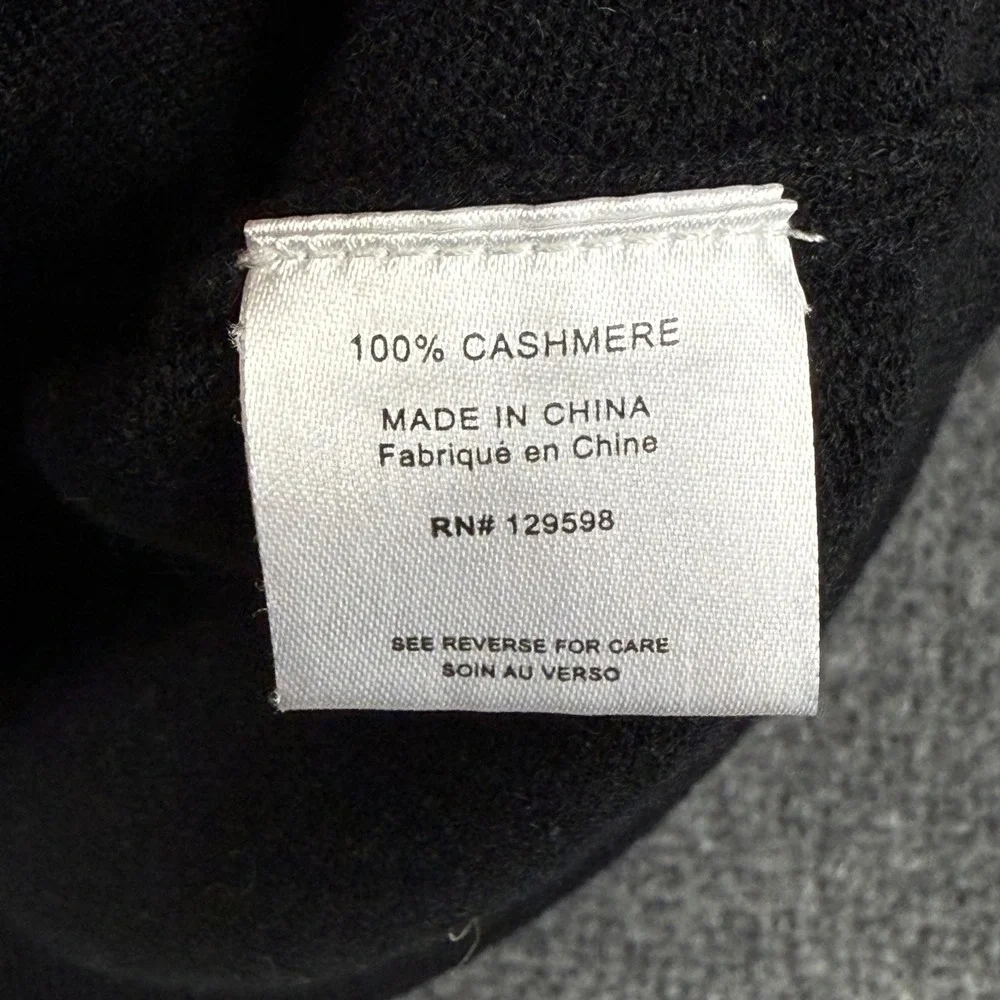 Shephe V-Neck Sweater Size 48 Black 100% Cashmere Knit Pullover Luxury Flaw Mens